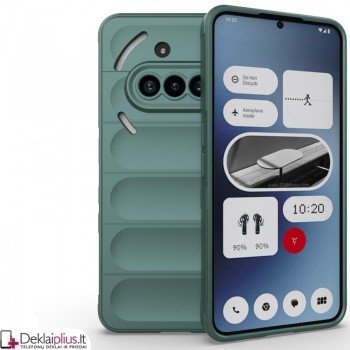 Magic Shield guminis dėklas su kameros apsauga - žalias (Nothing Phone 3A)